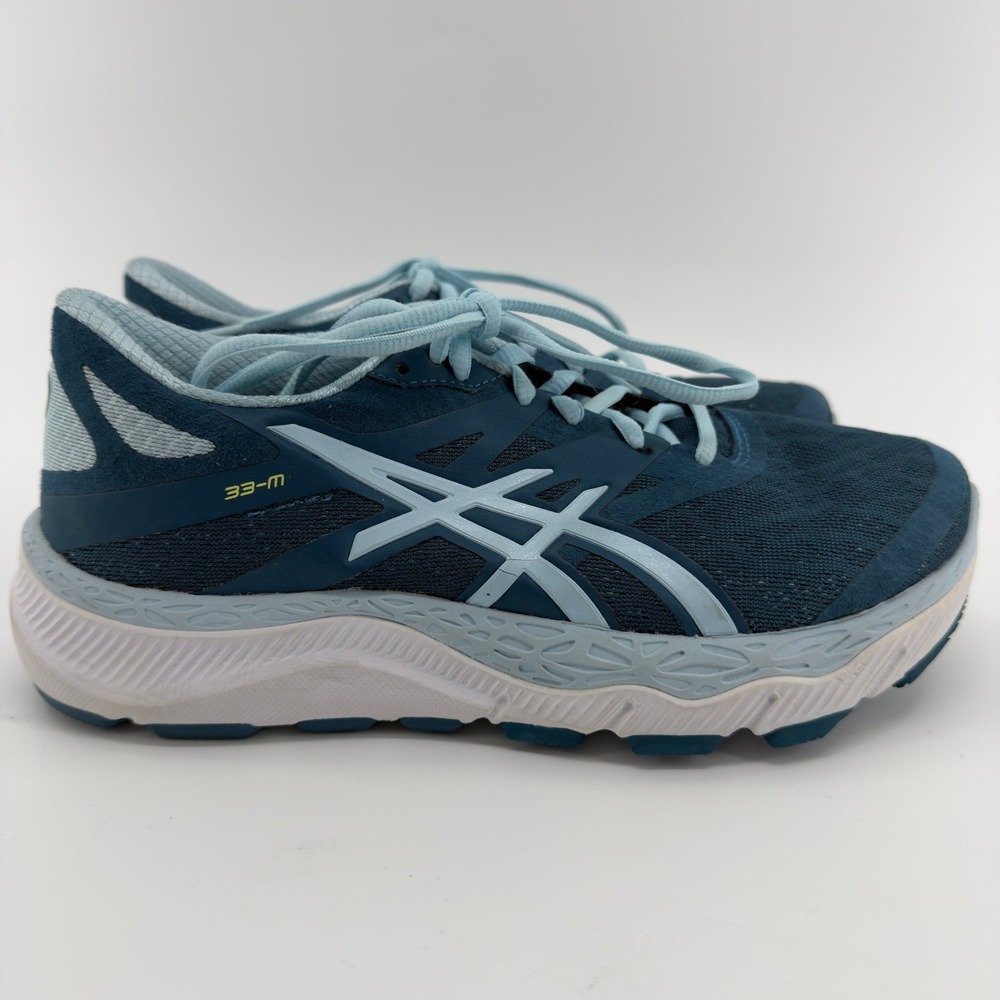 Asics Running Shoes Teal Blue Low Top Sneakers Size 8